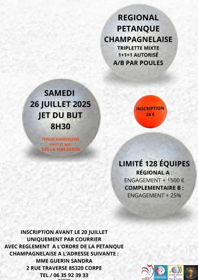 Régional Pétanque Champagnelaise