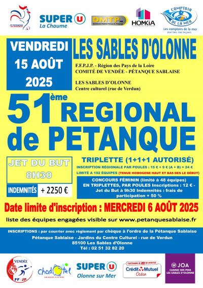51ème REGIONAL PETANQUE SABLAISE