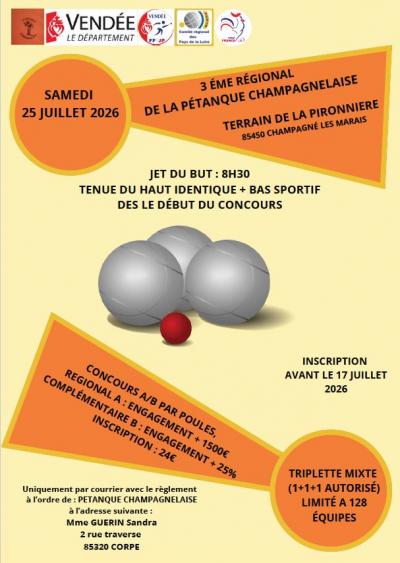 3ème Régional Pétanque Champagnelaise