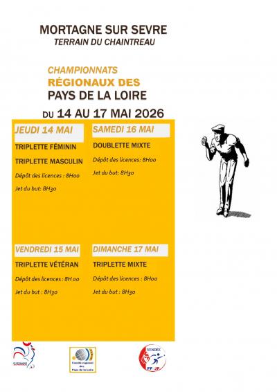 FFPJP - REGION PAYS DE LA LOIRE CHAMPIONNATS REGIONAUX 2026